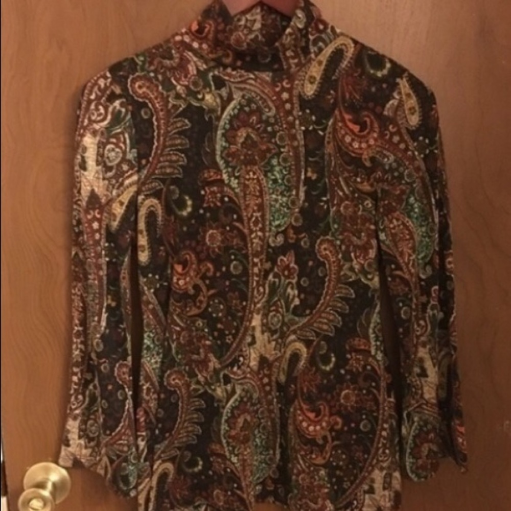 Paisley Print Turtleneck